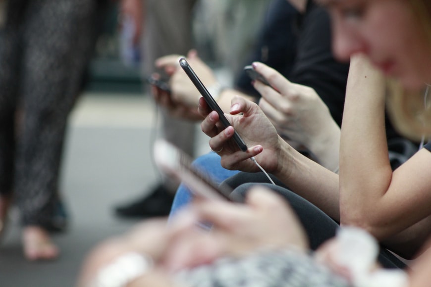 Woman checking her phone