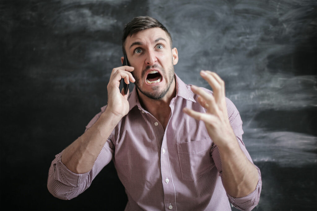 angry person trying to call someone