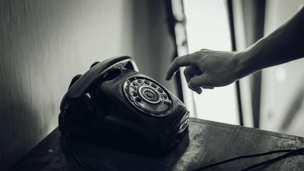 dialing a landline phone