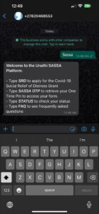 sassa whatsapp